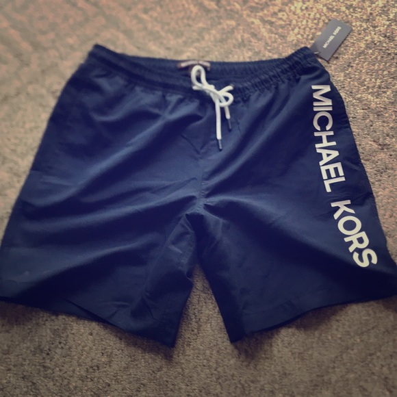 Navy Michael Kors Mens Swim Trunks 7 